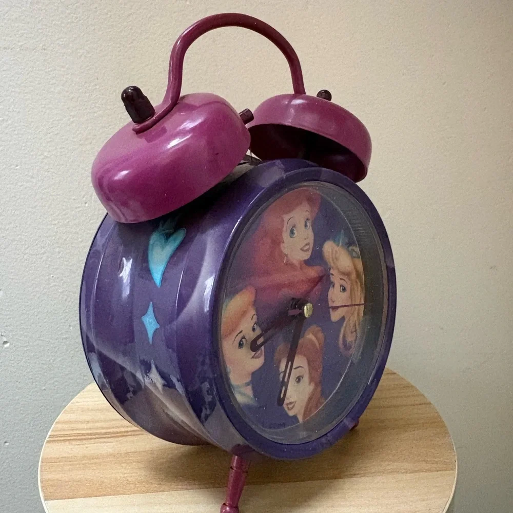 Disney Purple and Pink Princess Twin Bell Alarm Clock